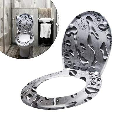 Universal Rigid Plastic Toilet Seat With Soft-Close Mechanism, High Quality And Quick Installation, 45 X 38 Cm