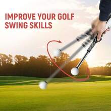 Retractable Golf Swing Trainer, Golf Grip Trainer, Golf Training Aid For Warm-Up, Golf Swing Training Aid, Grip Trainer Golf Club, Strength & Tempo Training For Chipping Hitting,35026311 - Gỗ đỏ - Xem 5