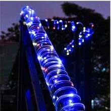1PC Solar Rope Lights,300/200/100LED Outdoor Solar String Lights,Waterproof Solar Powered Fairy Lights With 8 Lighting Modes For Party Garden Yard Home Holiday Tree Decoration - 彩色 - 查看 5