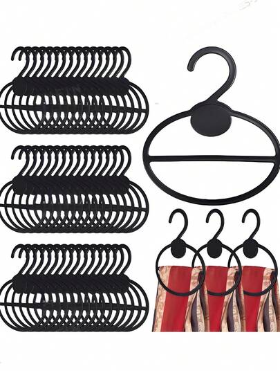Scarf Hook, Oval Scarf Hanging Ring, Tie Scarf Rack, Space-Saving Plastic Scarf Organizer Suitable For Store And Home Use For Headscarf And Silk Scarf Storage, Suitable For Store And Home Use For Headscarf And Silk Scarf Storage