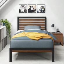 Kai Bamboo And Metal Platform Bed Frame With Headboard/No Box Spring Needed/Easy Assembly Twin Single Size - Single - View 3