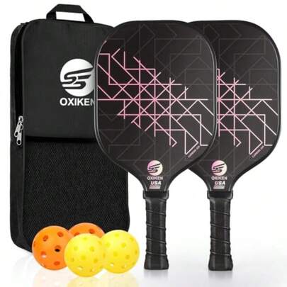 Pickleball Paddles Set Of 2 USAPA Approved Carbon Fiber Pickleball Set Light Pickle Ball Rackets 2 Pack 2 Outdoor Pickleball 2 Indoor Pickleball Pickleball Bag For Men And Women