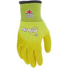 Safety ® - Guantes de nailon aislados de calibre 15 para clima frío, interior de rizo ílico, revestimiento 3/4 , amarillo, mediano, 1 par(2 Count (Pack of 1)) - Multicolor - Ver 4