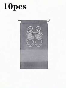 5/10个装旅行便携鞋袋 - 防水透明袋，无纺布鞋整理袋，衣柜整理袋，防尘袋，衣物分类挂袋