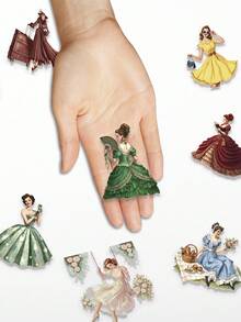 50pcs Vintage Women Themed Sticker Set, Non-Repeating, Exquisite Vinyl Material 2D Removable Stickers, No Residue, Suitable For Classroom Rewards, Holiday Gifts, Parties, Home Decor, Birthday Presents, Can Be Used On Laptops, Cars, Luggage, Scooters, Notebooks, Cups, Tablets, Notebooks, Water Bottles, Phone Cases, Etc. High-Resolution Printing, Vibrant Colors, Fun Gift For Students, Teenagers, And Office Workers. - Vintage Lady - View 7