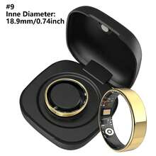 男女智能环健身追踪器 - 防水健康环，用于睡眠追踪，手势滑动视频，内置运动手势功能，心脏和血氧监测器，家庭护理健身环，步数和燃烧卡路里计数，可切换视频，佩戴舒适（15 / 20mAh 可充电电池） - ET-多色 - 查看 27