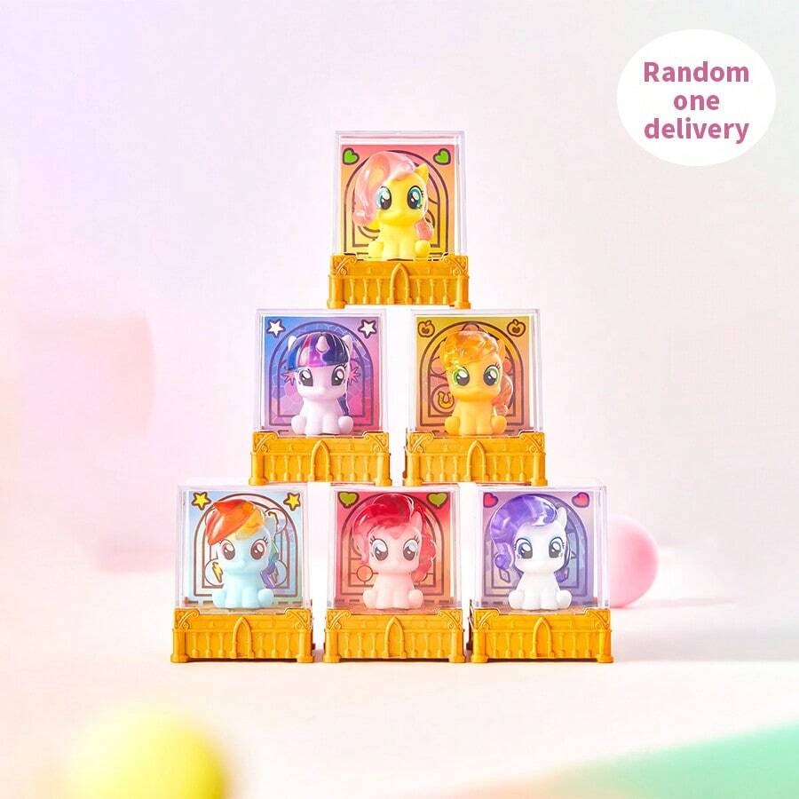 Miniso 1 mô hình đồ chơi xếp chồng ngón tay My Little Pony, thiết kế nhân vật, hộp trưng bày trong suốt, chất liệu PVC, có thể xếp chồng, lý tưởng để trang trí bàn làm việc và bộ sưu tập My Little Pony (Giao hàng ngẫu nhiên 1 cái) - Nhiều màu - Xem 1