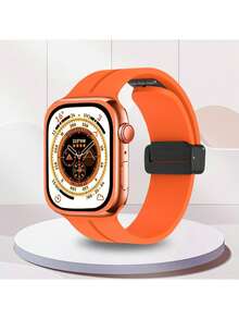 1条 St.Siabe 时尚磁性硅胶表带，柔软舒适，适用于 38mm 40mm 41mm 45mm 44mm 42mm 49mm 的 Bring Smartwatch SE/8/7/6/5/4/3/2/1 - 黃色 - 查看 7