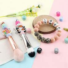 26pcs/Set, 12MM Silicone Letter Beads (Mixed Letters In White, Black, Green, Hot Pink, Etc.), Suitable For Making Handmade DIY Bracelets, Necklaces, Pens, Decorative Items, Handmade Crafts Accessories - Multicolor - View 11