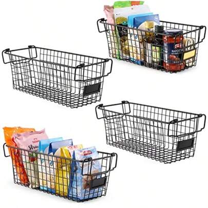 Storage Basket And Bins Kitchen Storage And Organisation Pantry Storage Large Stackable Wire Basket Fruit Basket 4 Packs Home Storage And Organisation