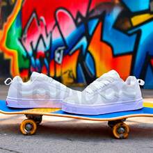 KNU Premium Old Style Casual Sneakers For Men And Women, Flat Sole, Skater Style, Suede, School, Holidays, Gym And Fitness, Outdoor. - 白色 白色 - 查看 2