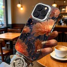 Funda de Teléfono Transparente con Patrón Floral y Diseño Brillante para iPhone 14 13 12 11 Pro Max y  Galaxy S23 S22 S21 Plus, Opción de Regalo Ideal para Todas las Temporadas - Negro - Ver 6