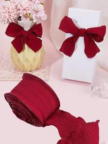 1卷8.5米褶皱缎带，高品质弹力荷叶边缎带，适用于女神节、母亲节、情人节、蛋糕包装、礼品包装、DIY蝴蝶结、花束、蛋糕装饰