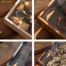 Estante de caja de marionetas de sombras de 6/7/8 pulgadas, gabinete de exhibición de madera montado en escritorio o pared, estante de caja 3D grande, estante de exhibición de flores secas hechas a mano con fotos, estante de modelos de arcilla, marco de fotos de escritorio, regalo de cumpleaños, almacenamiento de ramos del Día de San Valentín - Multicolor - Ver 10