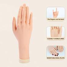 CHUAN SHANG Flexible Jointed Nail Art Practice Hand Model, Jewelry Display Prop, Multi-Functional Accessory - Apricot - View 4