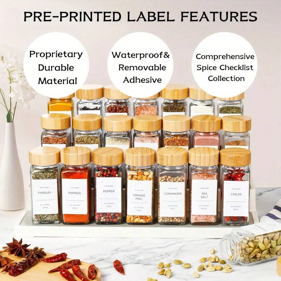 12pcs 4oz Glass Spice Jars - Reusable - 12 CÁI - Xem 1