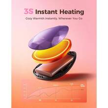 Calentadores de Manos Recargables 2 en 1, Porttil, Elegante y Magntico en Forma de Diamante. Calentador de Bolsillo Reutilizable para Senderismo, Navidad, Regalo Tecnolgico 2025 para Mujeres - Morado - Ver 5