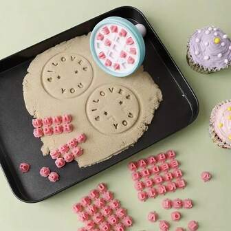 1 Set de 26 Letras + Números, Molde de Sello Flexible de Alfabeto, Herramienta Decorativa y de Moldeado de Arcilla Polimérica DIY