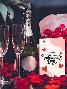 1张“情人节快乐”独特情人节贺卡，5颗心和星星设计，送给爱人的最佳礼物，高品质贺卡，带信封（12x17厘米）/（4.72x6.7英寸） - 彩色 - 查看 6