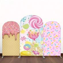 1Pc 2D Sweet Dessert Half Arch Backdrop - Kids Birthday Party Decor - Multicolor 01 - View 7