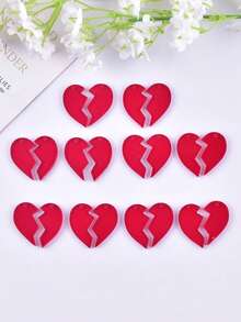 10 buc/set pandantiv acrilic la modă cu inimă roșie, cercei, accesorii pentru colier, accesorii pentru bijuterii DIY - Multicolor - Vizualizare 1