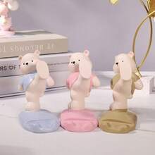 Raised-Paw Bear Phone Stand (Random1)– Cute Raised-Paw Bear Design, Supports Your Phone, Cute Desktop Ornament, Creative Cartoon Support Stand & Healing Home Decor - Multicolor - View 2