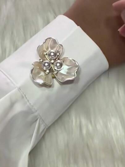Nasturi de cămașă cu nasturi de scoică, centru decorativ cu flori din perlă și scoică, accesorii de bijuterii din aliaj DIY, buchet de mireasă, accesorii de păr, pantofi, materiale pentru genți, accesorii pentru manșete, nasturi luxoși de înaltă calitate, nasturi minimalisti la modă