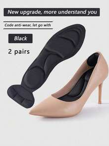 QKC 1 Pair Black Anti-Slip Heel Protectors For Pointed Toe High Heels - 606 Black 2 Pairs - View 6