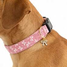 Cute Dog Collar With Bow Tie Pendant, Adjustable Soft & Sweet Bow Print Pet Collar, Suitable For Small, Medium And Large Dogs - Rose Red - View 5