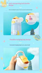 Contigo Insulated Water Bottle, 2025 New Style, High-Value, Student-Grade, 316 Stainless Steel, Children's Straw Cup. - Blue - View 6