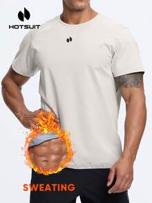 HOTSUIT Men's Sauna Suit, Men's Adjustable Strap Sports T-Shirt, Suitable For Gym Workout And Christmas Wear - Apricot - View 2