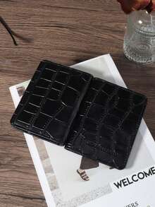 迷你钱包，时尚简约卡包，纤薄轻巧，方便携带，可装现金、身份证、信用卡、硬币，适合作为生日礼物、周年纪念礼物，送给爱人、女性、女孩、青少年、大学生、学生、男士。 - 黑色 - 查看 6