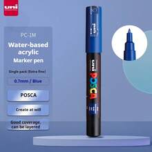 Novo conjunto de canetas marcadoras acrílicas Uni PC-1M PC-3M PC-5M, canetas de tinta opaca à prova d'água, canetas para grafite estilo mangá, material de arte e papelaria. - Série PC1M - Ver 8