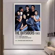 Framed 1pc The Outsiders 1983 Movie Poster - Vintage 80s Film Art Print With Francis For  Coppola, Tom Cruise, Patrick Swayze -  Canvas Wall Decor For Living Room, Bedroom, Office - Iconic Coming-Of-Age Movie Gift For Fans - Perfect For Indoor & Outdoor Use - Classic Film Poster With The Outsiders Cast - Nostalgic 80s Cinema Decor, Retro Movie Themed Canvas Poster, Vintage Movie Canvas Poster, Perfect For Room Decor - Framed(有框架) - 查看 1