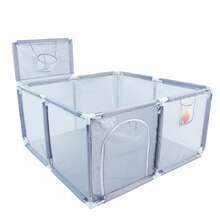 Children's Playpen With Basket, Square - Grey - View 3