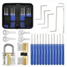 2026 New Upgraded 34pcs Heavy Duty Stainless Steel Padlock Set With Same Key, 40mm Lock Body Width, 2-Inch Lock Shackle Length, Comes With Lock Pick Tools - Black - View 9