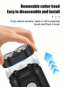 HIENA 1pc Men's Electric Shaver, Smooth And Smooth Rotating Shaving, USB Lithium Battery Charging, Mini Body For Easy Work And Travel, Accompanying You In Every Daily Life - Black - View 5