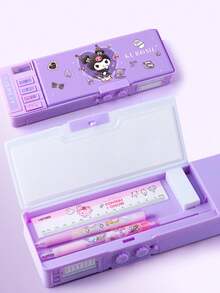 Sanrio Kuromi多功能铅笔盒，大容量文具盒，带可拆卸托盘和多个隔层，可爱的三丽鸥收纳盒，适合学生、女生、大学生、办公用品 - 彩色 - 查看 9