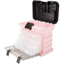 Stalwart - 75-STO3183 Parts & Crafts Caja de herramientas estilo estante con 4 organizadores, rosa(Rosado) - Multicolor - Ver 2