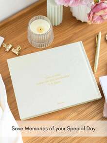 100页精美婚礼宾客签名册 - 适用于婚礼、洗礼及其他特殊活动的精致宾客签名册 - 空白页可用于婚礼签到和拍照 - 家居装饰 - （白色） - 白色 - 查看 9