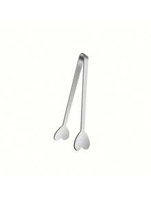 1/5/10pcs Stainless Steel Heart-Shaped Sugar Tongs, Kitchen Cooking Clips, Small Candy/Dessert Tongs For Parties, Weddings, Mini Size