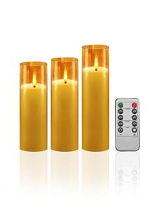 2/3/5件組無焰蠟燭，附定時器與遙控器，LED無煙無味電池供電，適用於生日、婚禮、聖誕節、萬聖節、情人節、派對 - 金色 - 查看 13