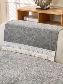 1 Stück Sofakissenbezug für alle Jahreszeiten, moderner minimalistischer rutschfester Sofasitzpolster, staubdichter und waschbarer Sofabezug, hellgrau frisch und modisch, weich und farbecht, haustierfreundlicher Schutzbezug, verstellbar für Ecksofa, geeignet für Schlafzimmer, Büro, Wohnzimmer Kombinationsmöbel, L-förmiges Sofa und 1/2/3/4-Sitzer Sofa