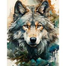 1/2 piezas Kit de pintura por números del Rey Lobo Espíritu Salvaje para adultos, obra de arte personalizada, decoración del hogar, pintura en lienzo sin marco de 40x50cm/16x20 pulgadas - Multicolor - Ver 2