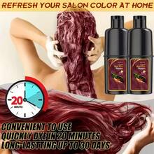 Red Hair Dye Shampoo (Burgundy), Adult Burgundy Hair Colorant, Gentle Care, Quick Color Change, Ideal For Parties, Cosplay, Valentine's Gifts, Mild And Non-Irritating, Nourishes Scalp, Effortlessly Transforms Hair Color, At-Home Hair Dyeing, 3-In-1 Gray Coverage Shampoo: Formulated With Natural Plant Pigments, Refreshing And Moisturizing, Suitable For All Normal Hair Types. - 酒紅色 - 查看 6