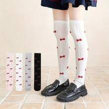 4 Pairs Girls Over-The-Knee Socks, Princess Style Over-The-Knee Socks, Fashionable And Comfortable Mid-Calf Socks For Spring And Autumn - Multicolor - View 3