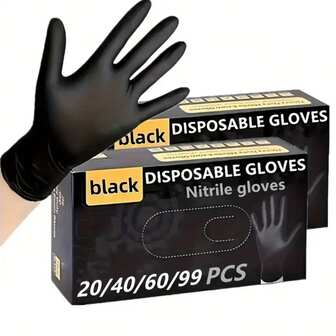 50/100pcs Powder-Free Black Disposable Nitrile Gloves,Durable Household Cleaning Gloves,Kitchen, Bathroom, Cleaning, FoodHandling, Tattoo, Beauty, Hair Dye, PetsBeauty Salon, Kitchen Cooking,Painting,Arts & Crafts ProtectiveGloves,Cleaning Supplies,Household Gadgets[No Box]