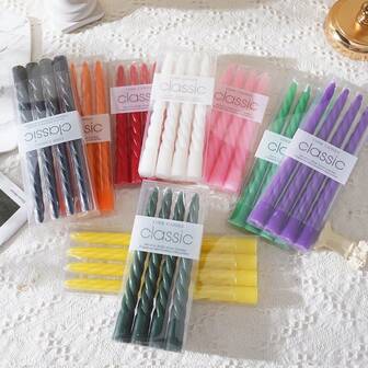 4pcs Spiral Candles, Pink Variety, Multi-Color Options, Suitable For Home Decor, Bedroom, Holiday, Party, Wedding, Decorations, Office, Back To School Gifts, Bestfriend Gifts, Gifts For Women, Winter Gifts