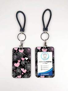 1pc ABS Black Rope Polka Dot Heart Balloon Puppy Pattern Fashion Keychain Pendant, Bag Charm, Student Bus Protector - Multicolor - View 10