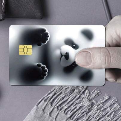 Cute Panda Pattern Credit Card Sticker Set, Credit Card Stickers, Debit Card Skins, Bank Card Funny Skins, Holiday Small Gifts, Matte Texture Comfortable Feel, Suitable For Small Chip Cards